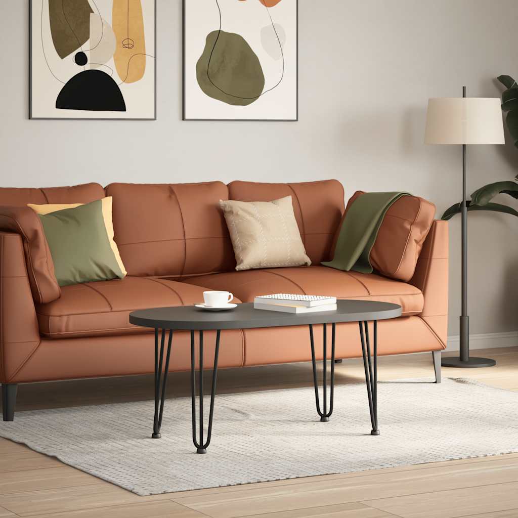 Pieds en épingle à cheveux pour table basse 4 pièces Noir 42 cm Acier massif - XIOS