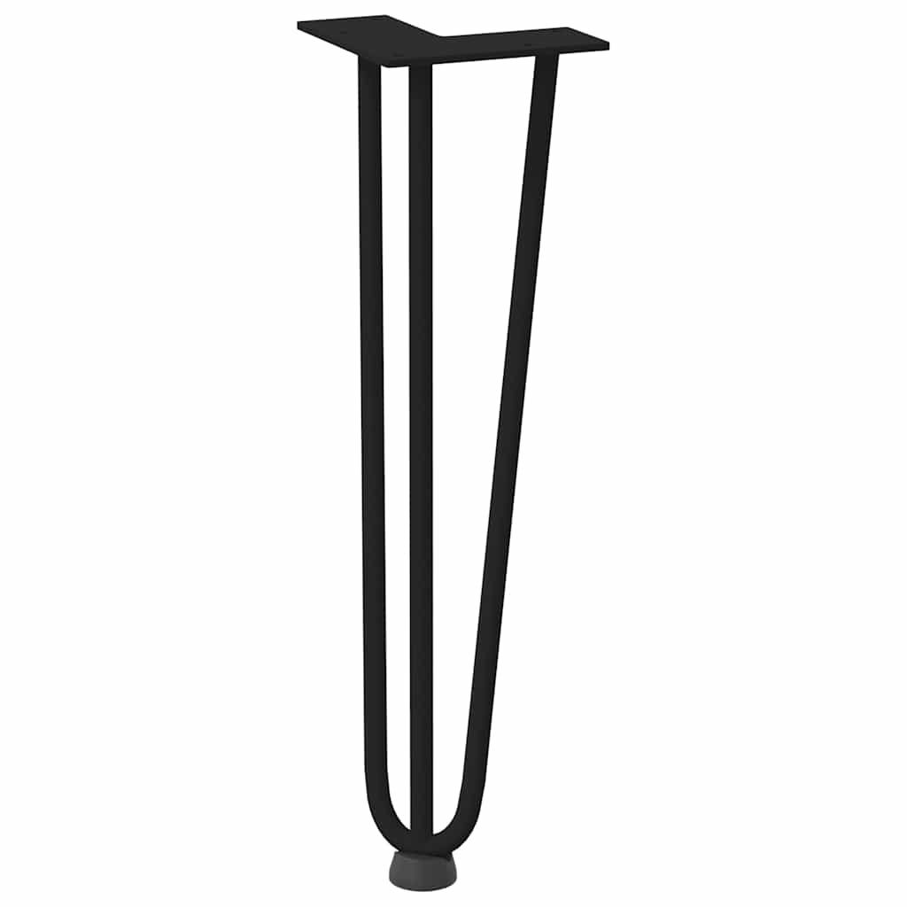 Pieds en épingle à cheveux pour table basse 4 pièces Noir 42 cm Acier massif - XIOS
