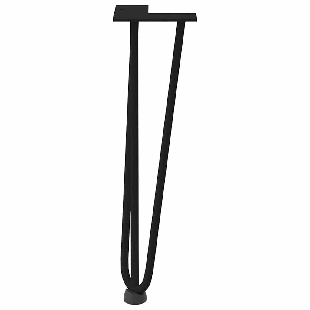 Pieds en épingle à cheveux pour table basse 4 pièces Noir 42 cm Acier massif - XIOS