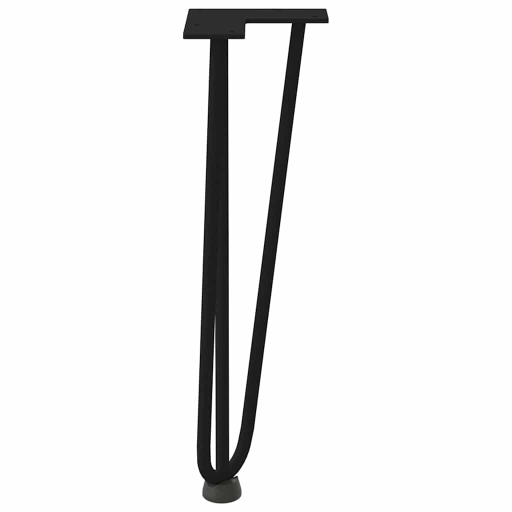 Pieds en épingle à cheveux pour table basse 4 pièces Noir 42 cm Acier massif - XIOS