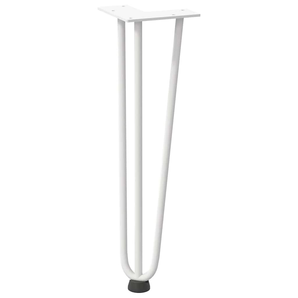 Pieds en épingle à cheveux pour table basse 4 pièces Blanc 42 cm Acier massif - XIOS