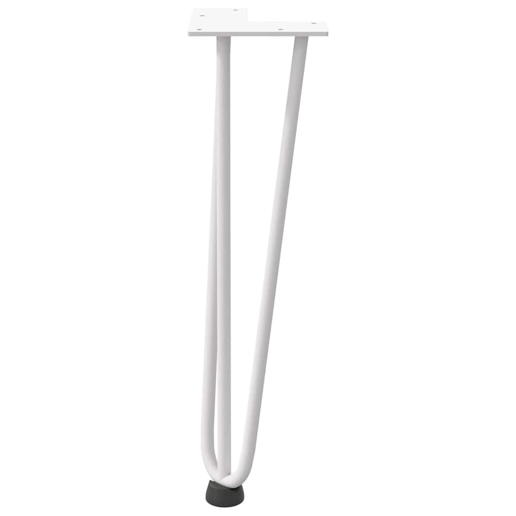 Pieds en épingle à cheveux pour table basse 4 pièces Blanc 42 cm Acier massif - XIOS