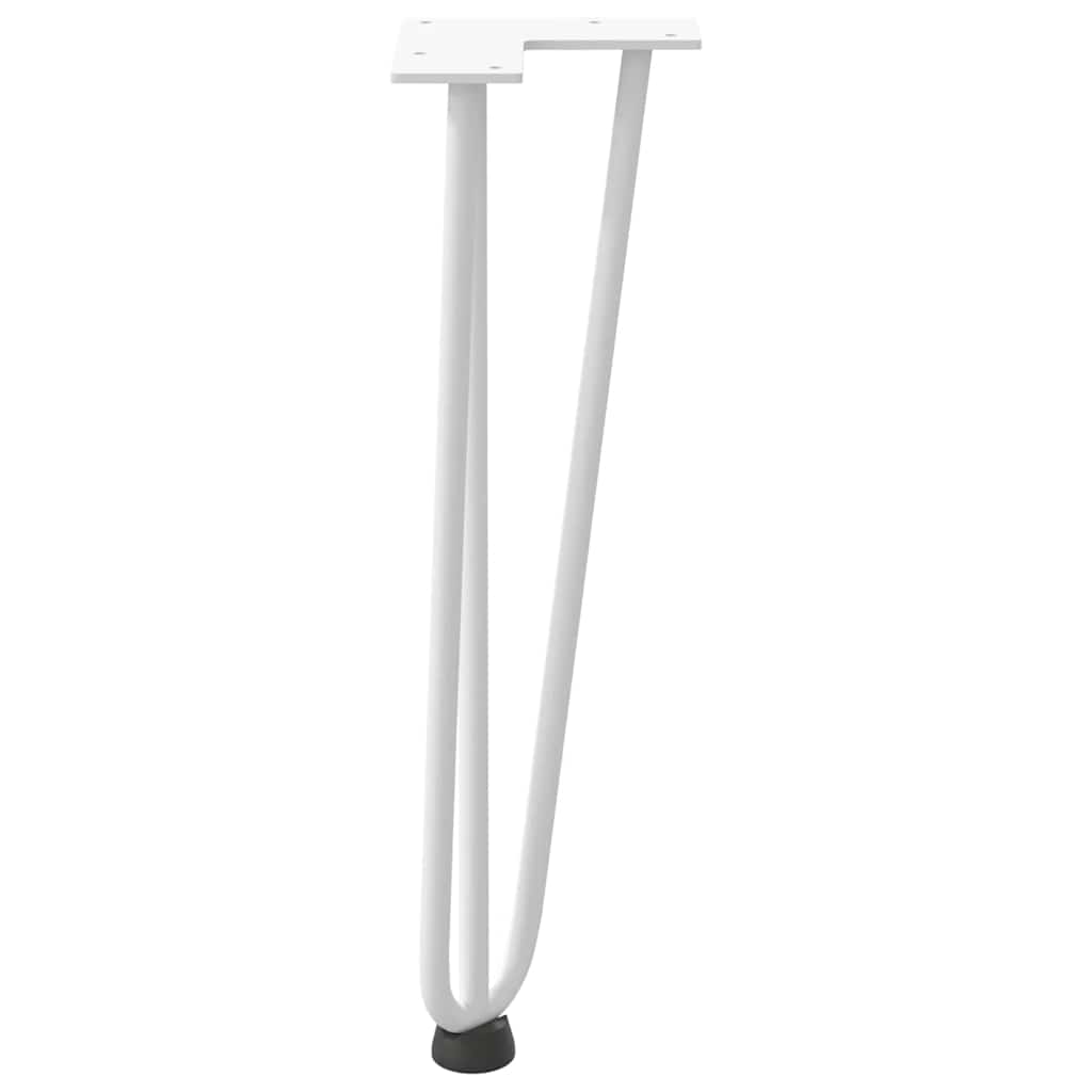 Pieds en épingle à cheveux pour table basse 4 pièces Blanc 42 cm Acier massif - XIOS