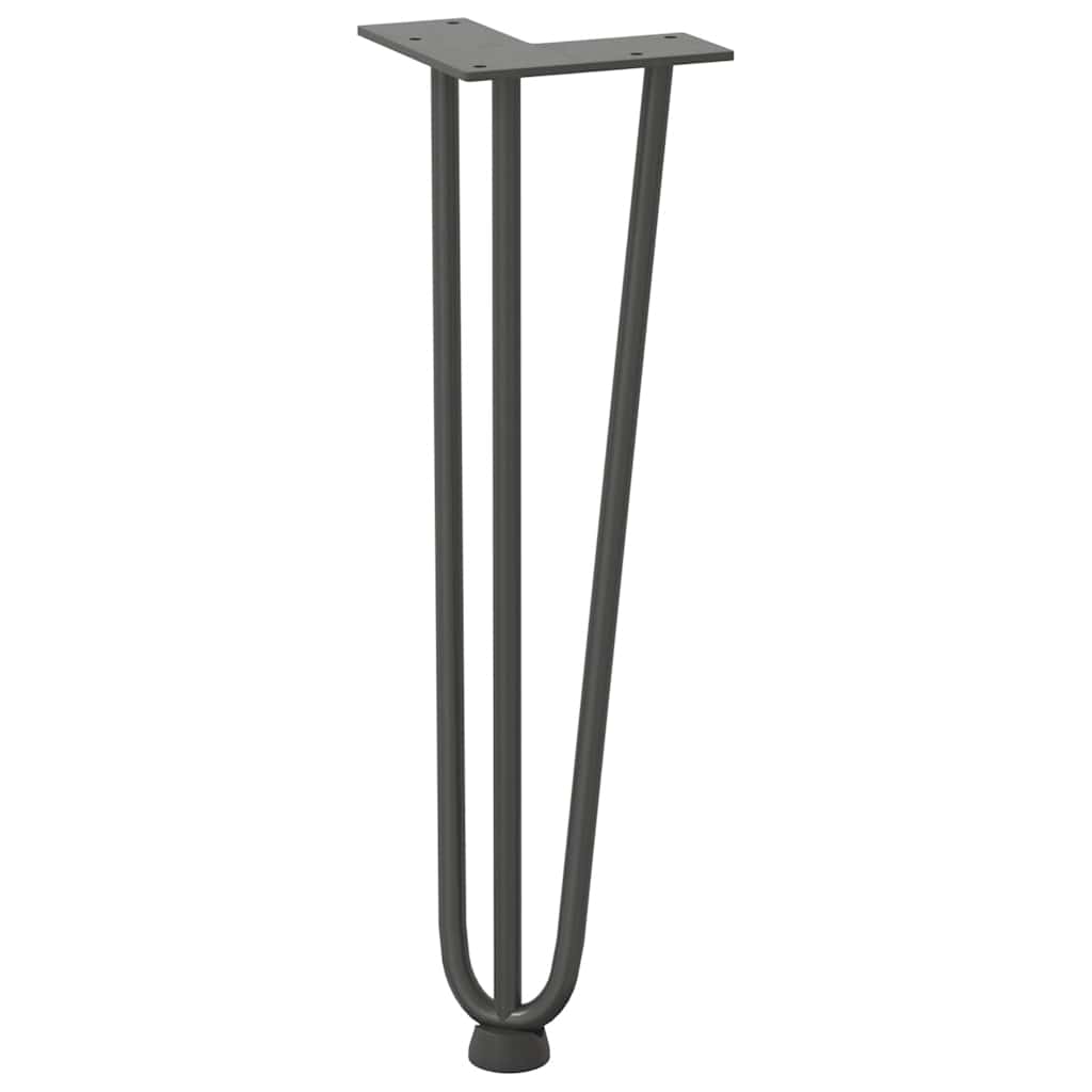 Pieds en épingle à cheveux pour table basse 4 pièces Anthracite 42 cm Acier massif - XIOS