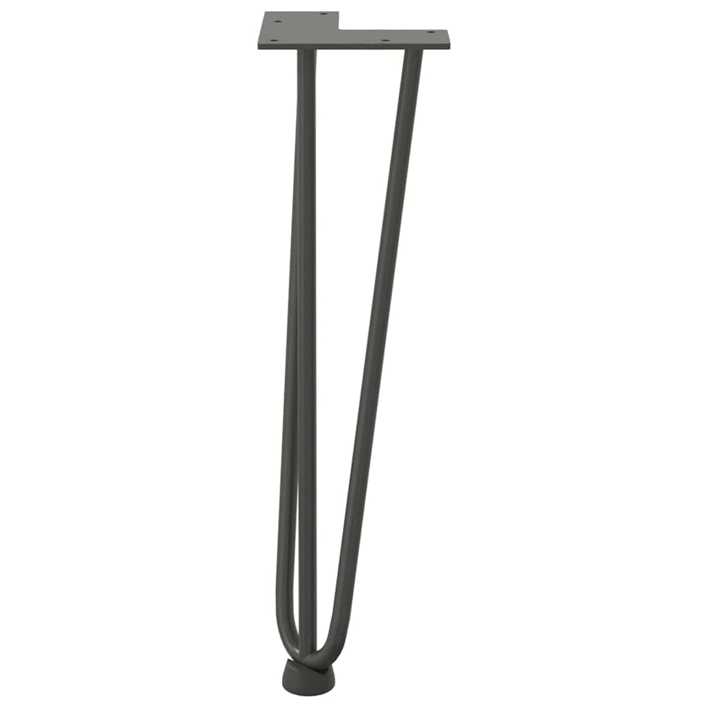Pieds en épingle à cheveux pour table basse 4 pièces Anthracite 42 cm Acier massif - XIOS