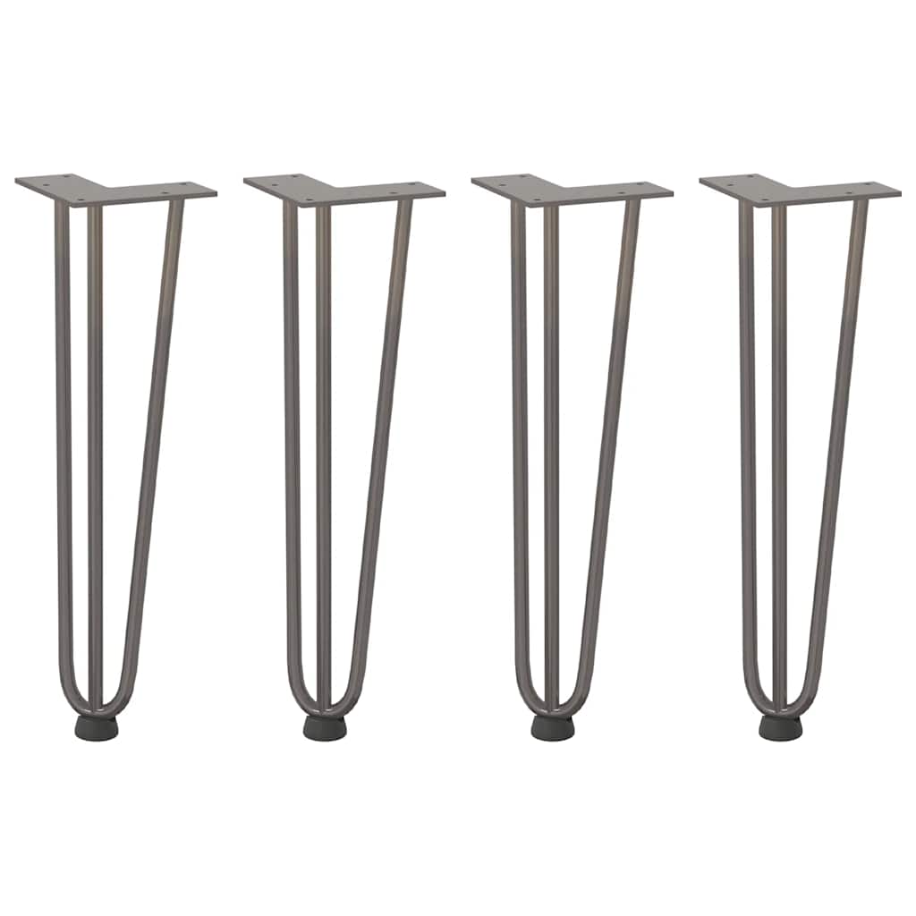 Pieds en épingle à cheveux pour table basse 4 pièces Acier naturel 42 cm Acier massif - XIOS