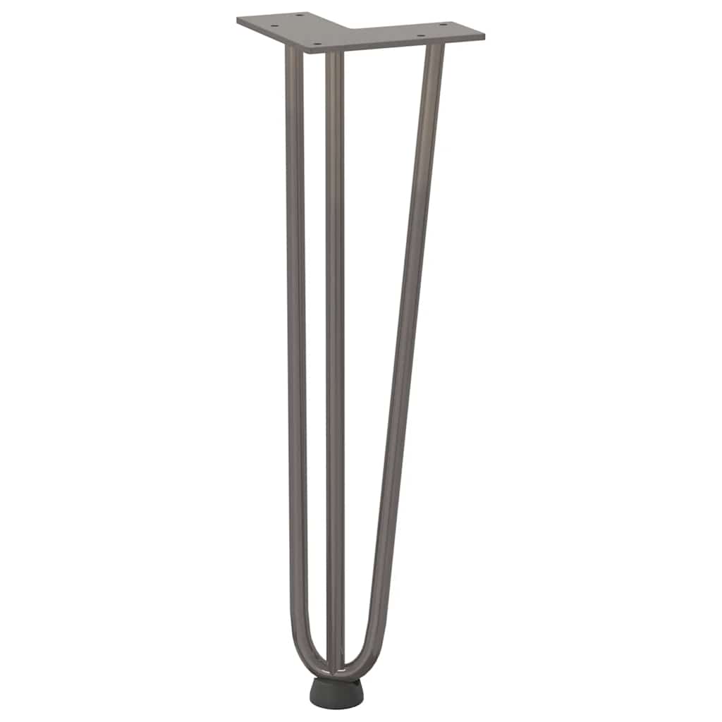 Pieds en épingle à cheveux pour table basse 4 pièces Acier naturel 42 cm Acier massif - XIOS