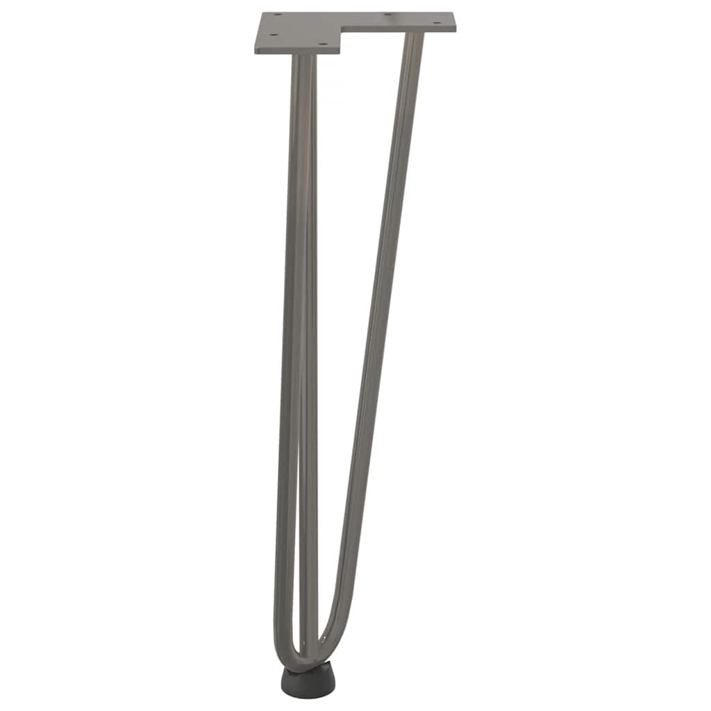 Pieds en épingle à cheveux pour table basse 4 pièces Acier naturel 42 cm Acier massif - XIOS