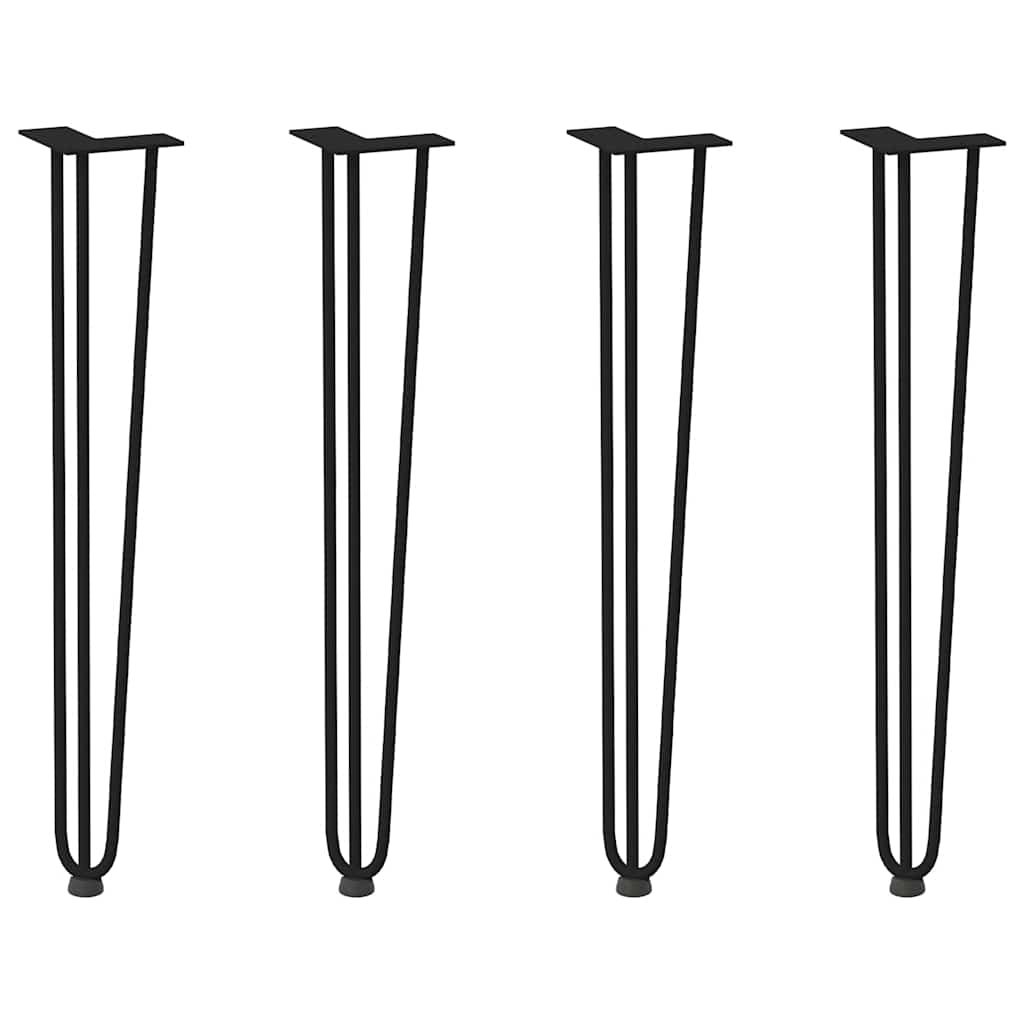 Pieds en épingle à cheveux pour consoles, lot de 4, noir, 72 cm, acier massif - XIOS