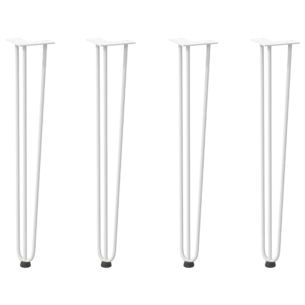 Pieds en épingle à cheveux pour consoles, lot de 4, blanc, 72 cm, acier massif - XIOS