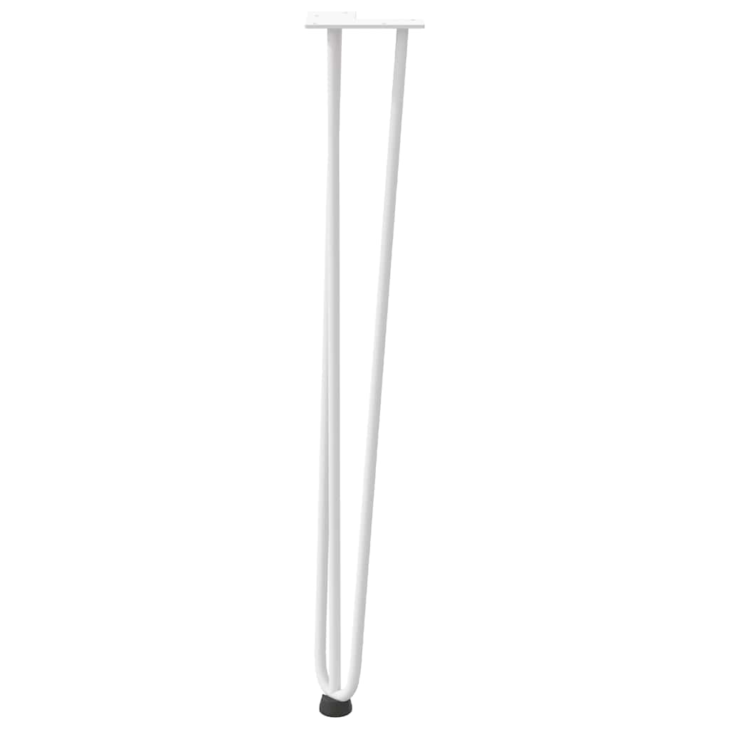 Pieds en épingle à cheveux pour consoles, lot de 4, blanc, 72 cm, acier massif