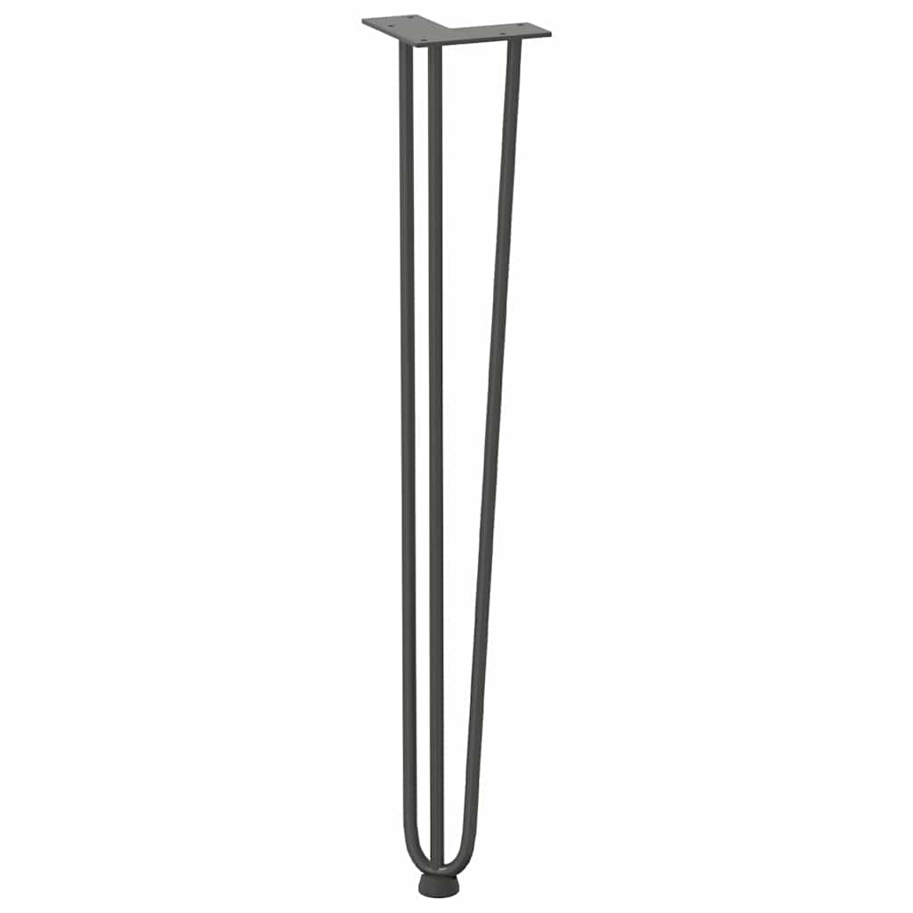 Pieds en épingle à cheveux pour consoles, lot de 4, anthracite, 72 cm, acier massif - XIOS