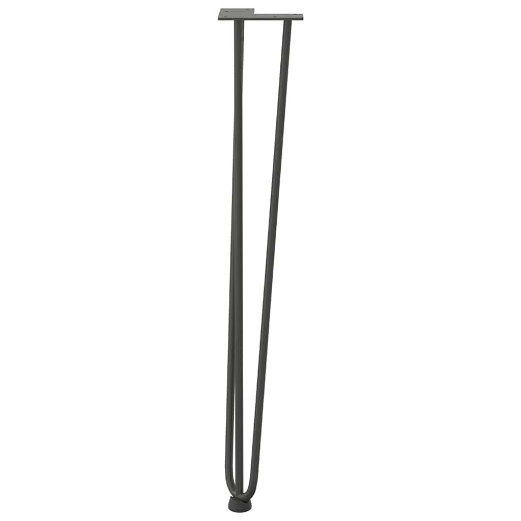Pieds en épingle à cheveux pour consoles, lot de 4, anthracite, 72 cm, acier massif - XIOS