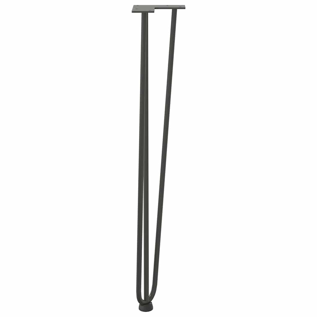 Pieds en épingle à cheveux pour consoles, lot de 4, anthracite, 72 cm, acier massif - XIOS