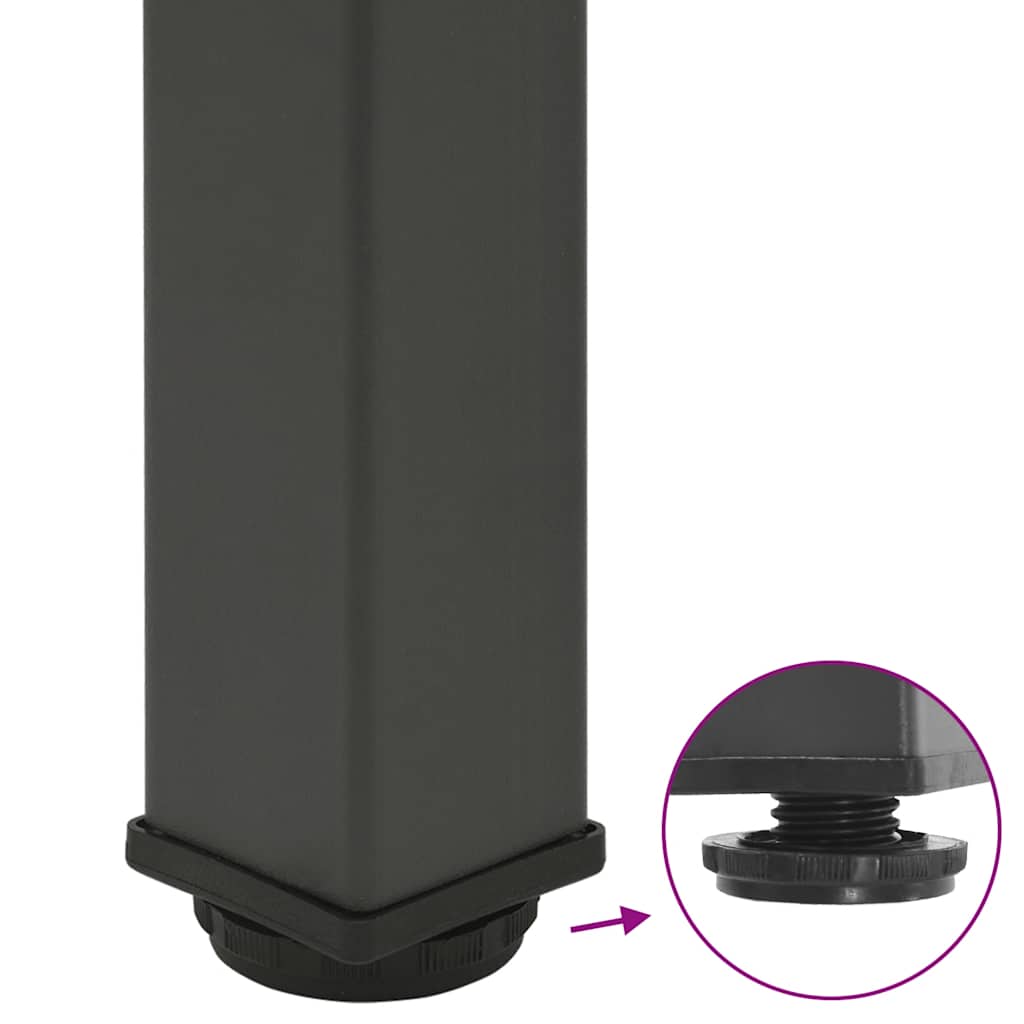 Pieds de table basse 4 pièces Anthracite 30-32 cm Acier - XIOS