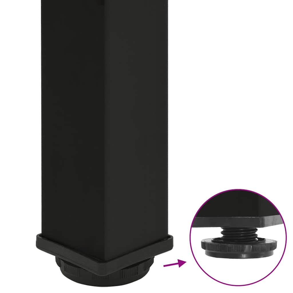Pieds de table basse 4 pièces Noir 30-32 cm Acier - XIOS