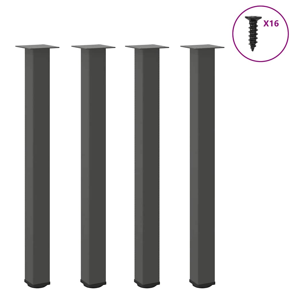 Pieds de table de bar 4 pièces Anthracite 90-92 cm Acier - XIOS