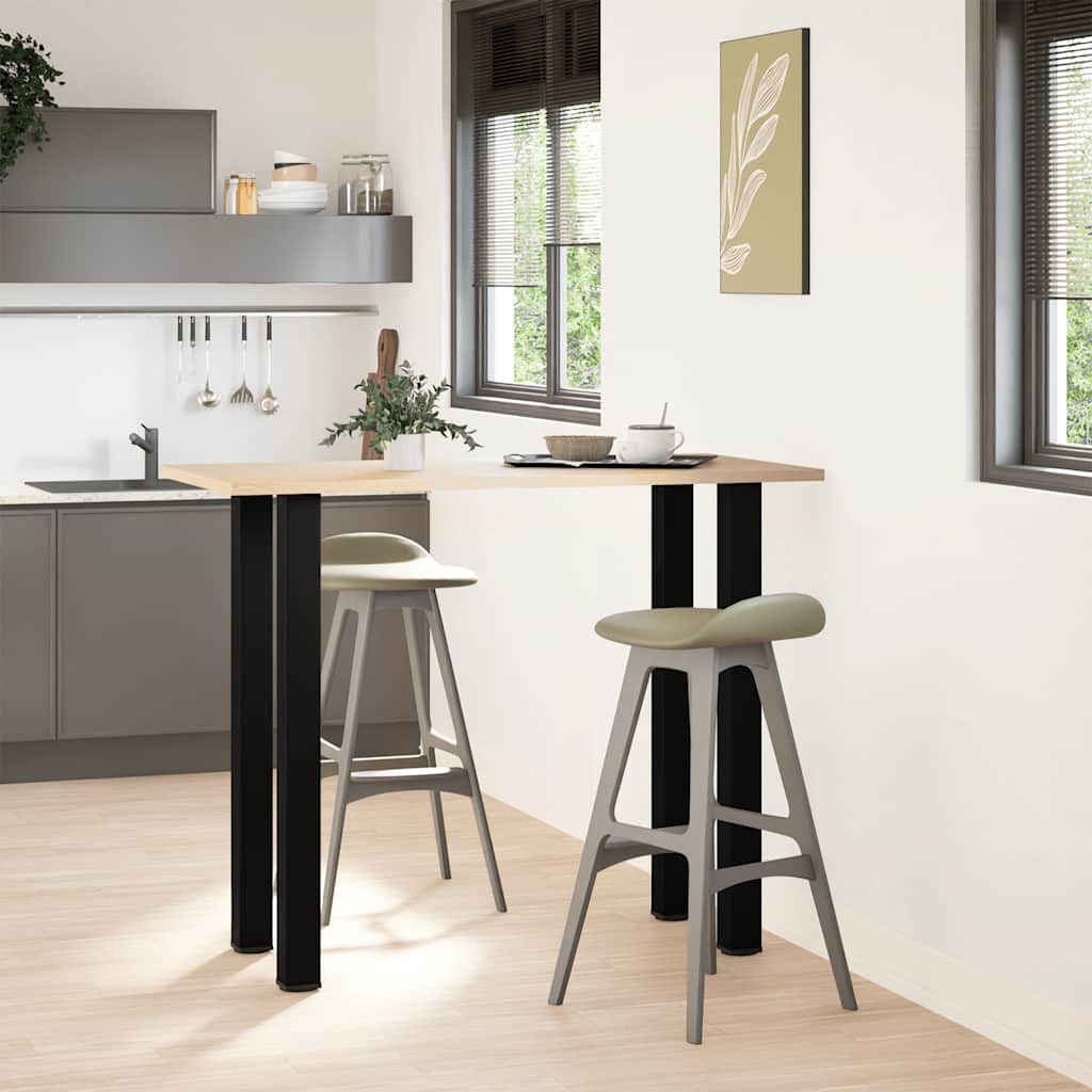 Pieds de table de bar 4 pièces Noir 110-112 cm Acier - XIOS