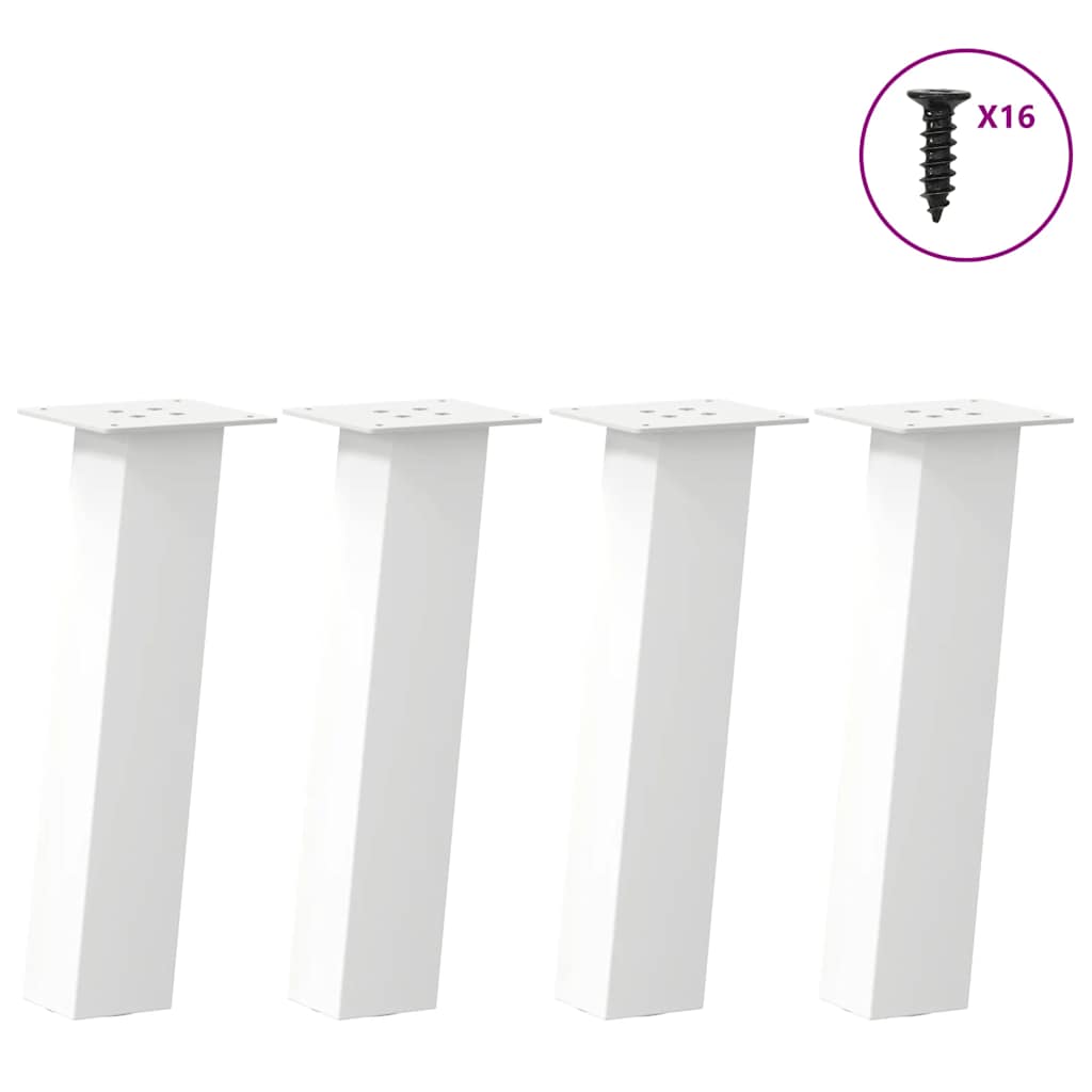 Pieds de table basse 4 pièces Blanc 42 cm Acier - XIOS