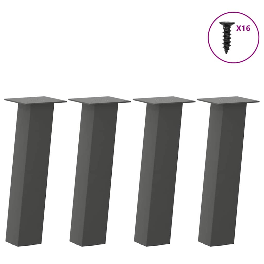 Pieds de table basse 4 pièces Anthracite 42 cm Acier - XIOS