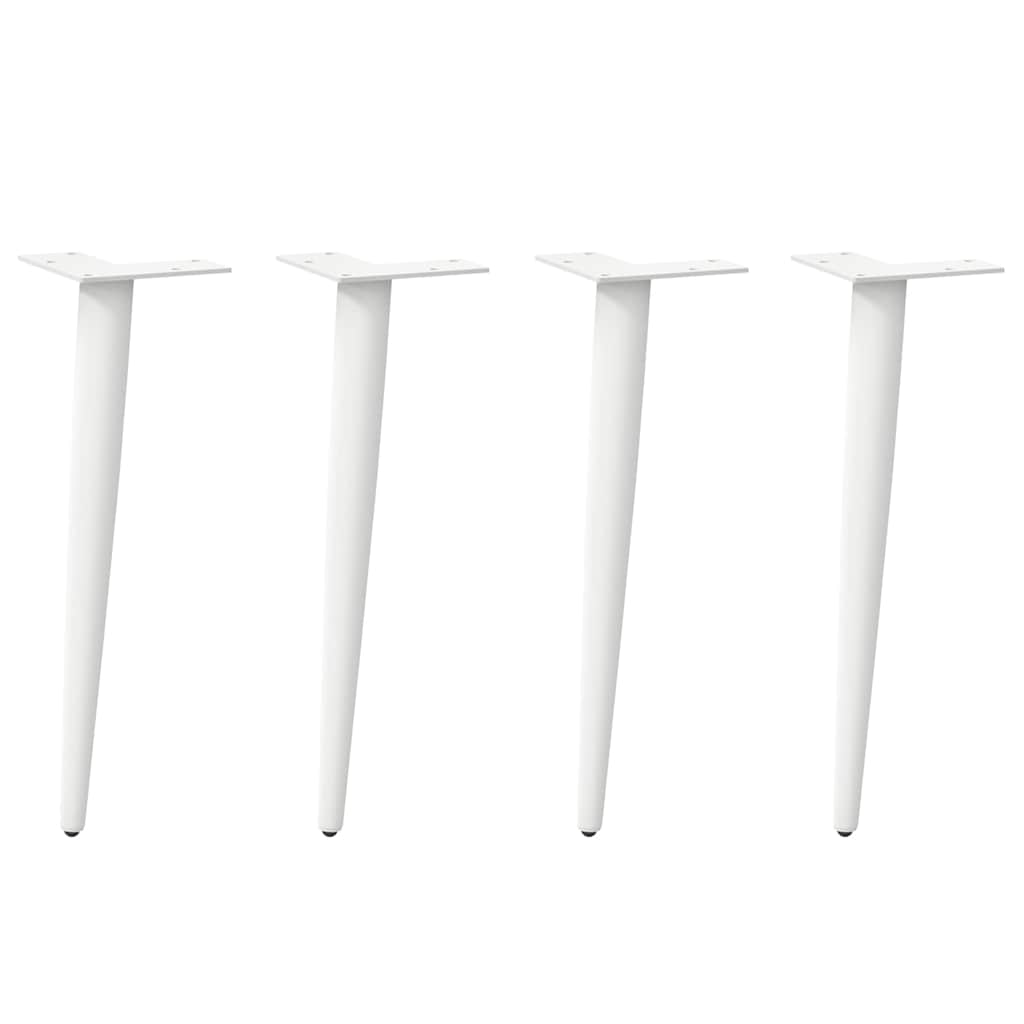 Pieds de table basse coniques 4 pièces Blanc 30-31 cm Acier - XIOS