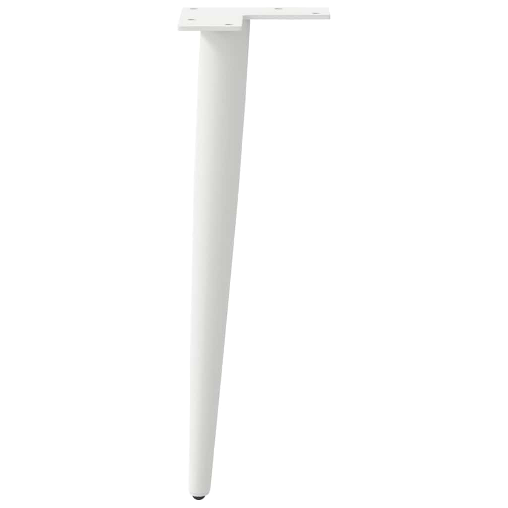 Pieds de table basse coniques 4 pièces Blanc 30-31 cm Acier - XIOS