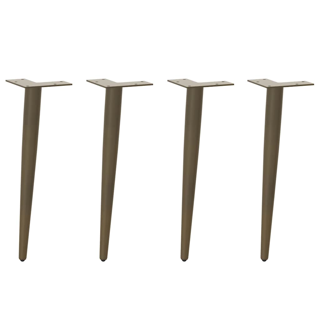 Pieds de table basse coniques 4 pièces Acier naturel 30-31 cm Acier - XIOS