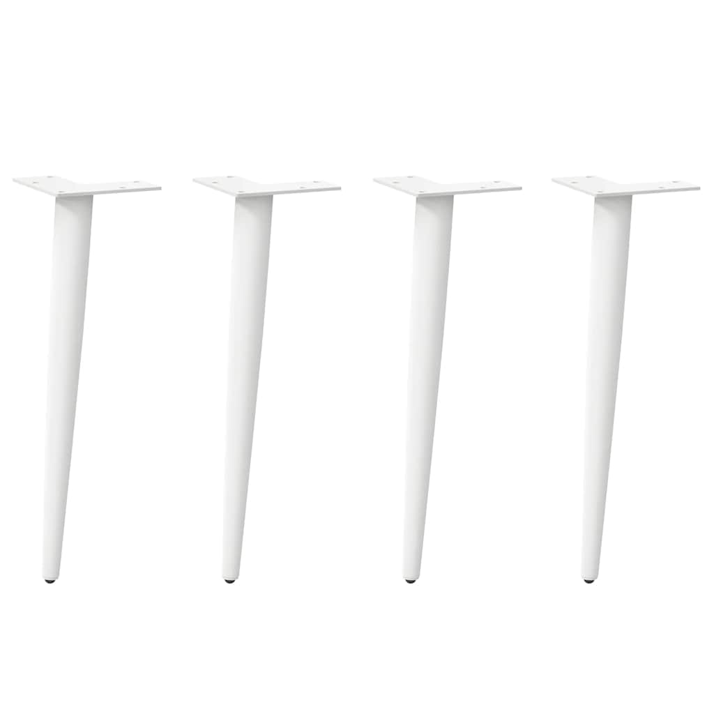Pieds de table basse coniques 4 pièces Blanc 42-43 cm Acier - XIOS