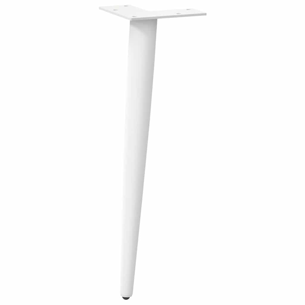 Pieds de table basse coniques 4 pièces Blanc 42-43 cm Acier - XIOS