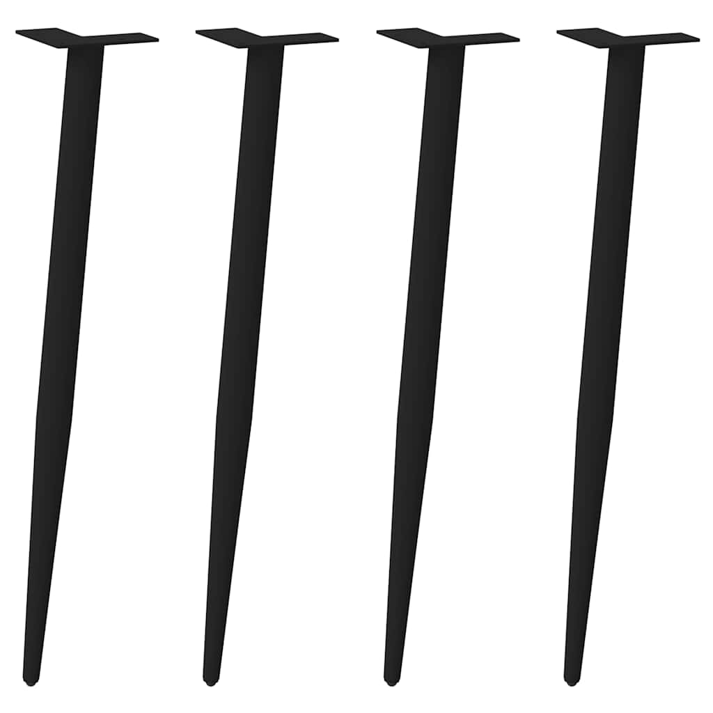 Pieds de table console coniques 4 pièces Noir 72-73 cm Acier - XIOS