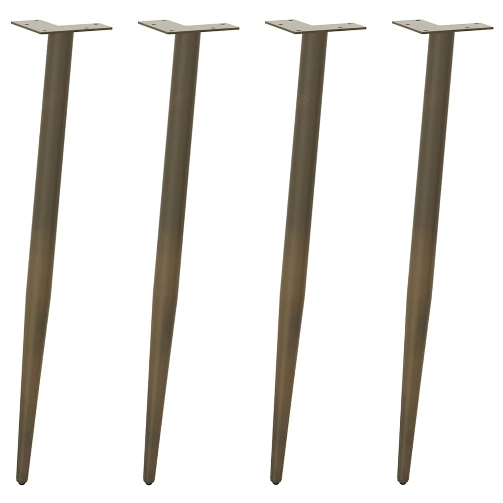 Pieds de table console forme conique 4 pièces acier naturel 72-73 cm - XIOS
