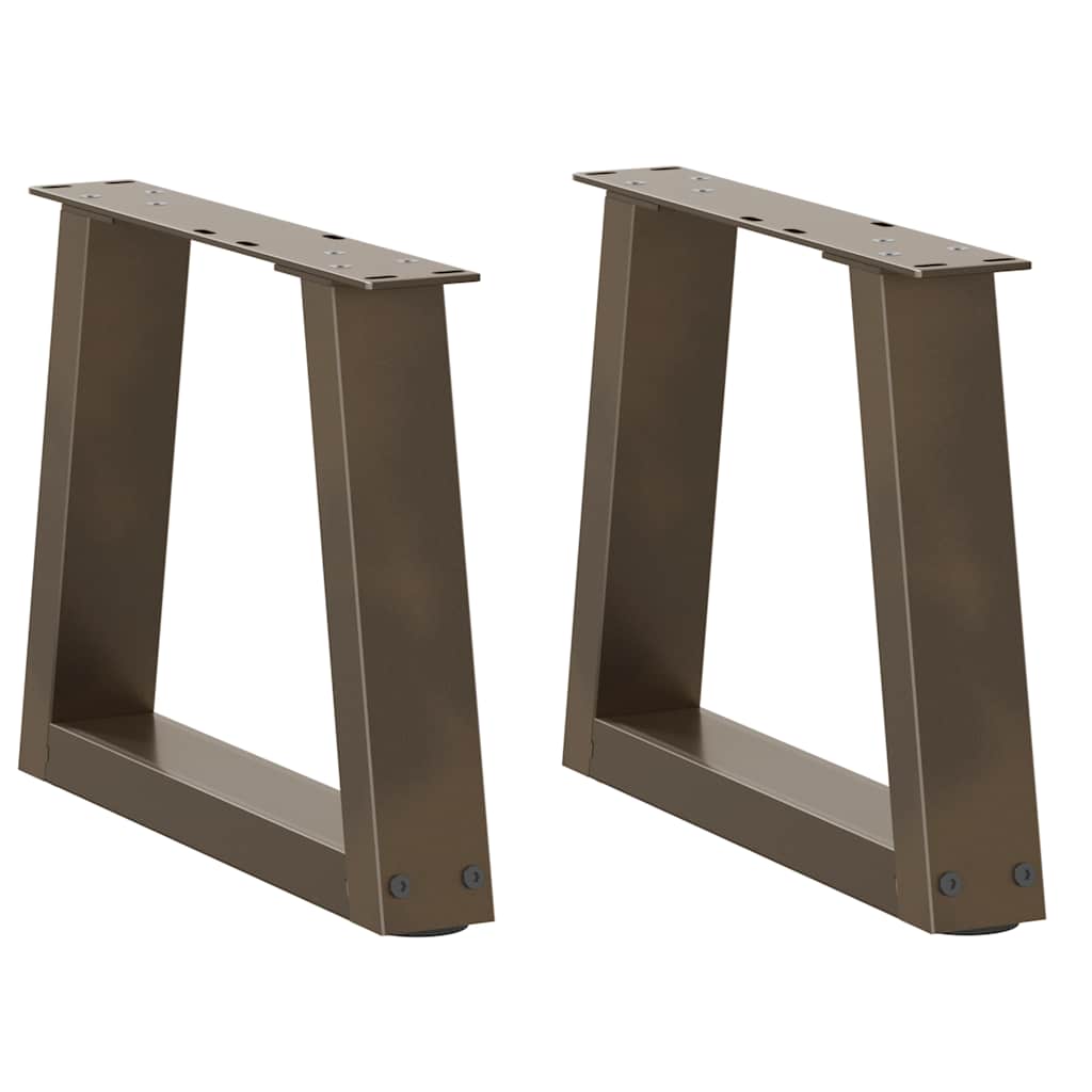 Pieds de table basse en forme de V, 2 pièces, acier naturel, 30 x (30-31,3) cm - XIOS
