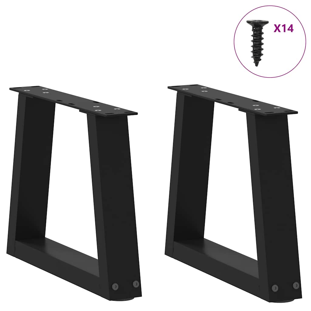 Pieds de table basse en forme de V, 2 pièces, noir, 40 x (30-31,3) cm, acier - XIOS