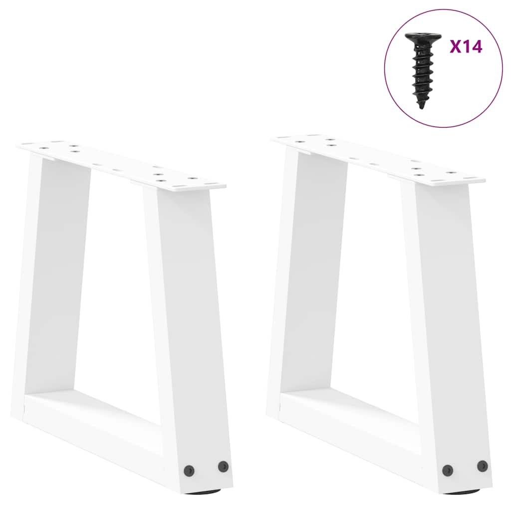 Pieds de table basse en forme de V, 2 pièces, blanc, 40 x (30-31,3) cm, acier - XIOS