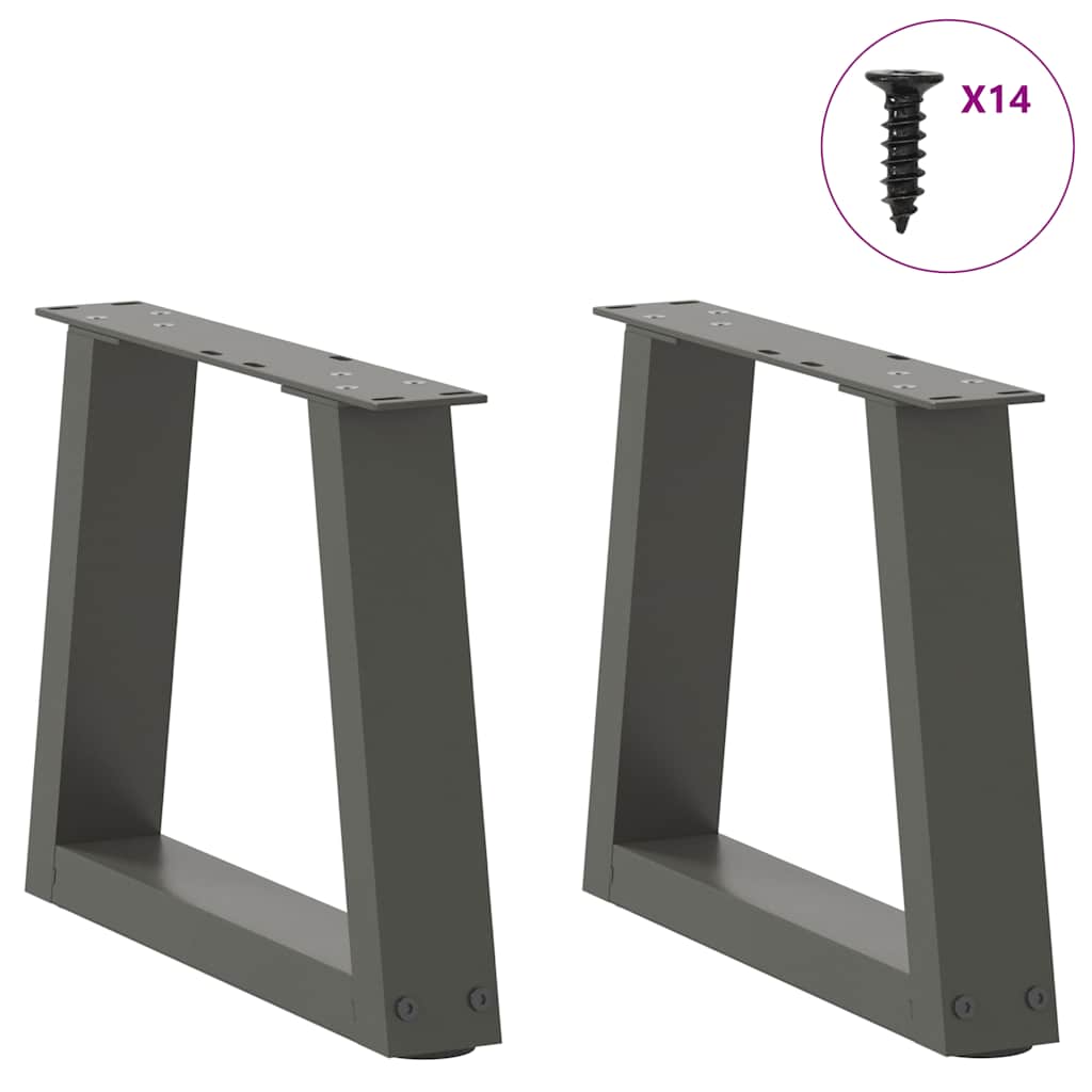 Pieds de table basse en forme de V, 2 pièces, anthracite, 40 x (30-31,3) cm, acier - XIOS