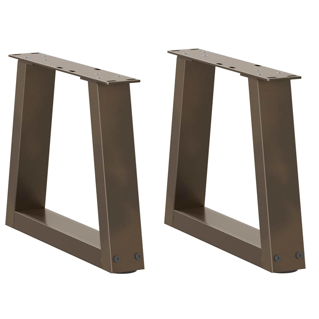 Pieds de table basse en forme de V, 2 pièces, acier naturel, 40 x (30-31,3) cm - XIOS