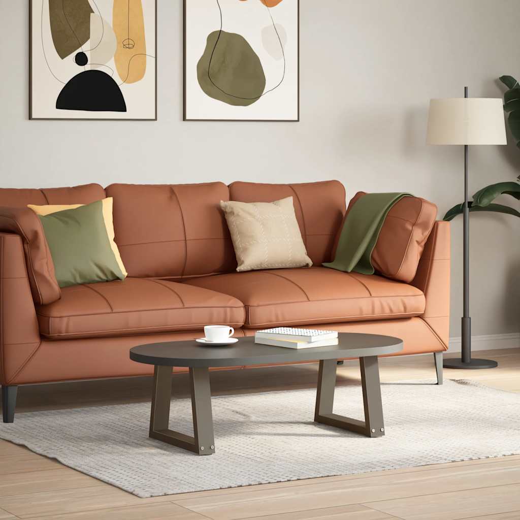 Pieds de table basse en forme de V, 2 pièces, acier naturel, 40 x (30-31,3) cm - XIOS