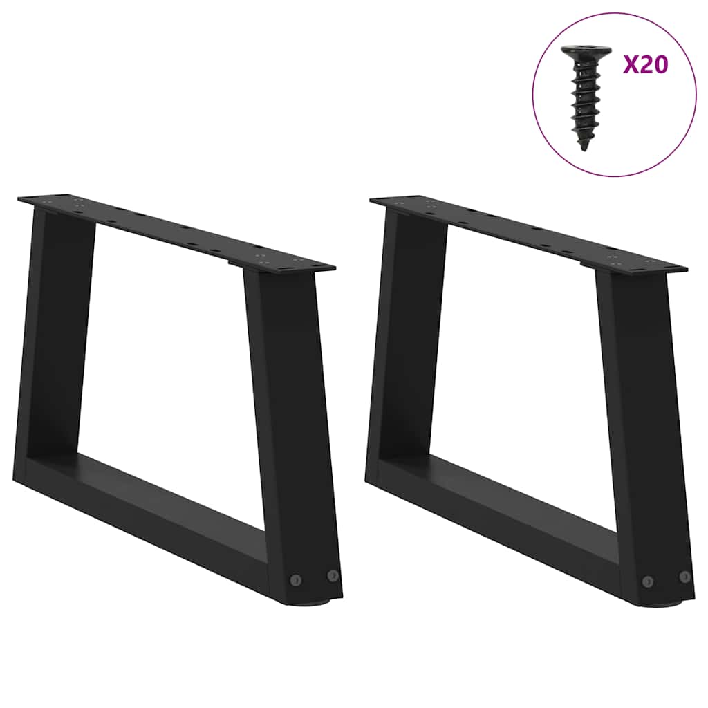Pieds de table basse en forme de V, 2 pièces, noir, 50 x (30-31,3) cm, acier - XIOS