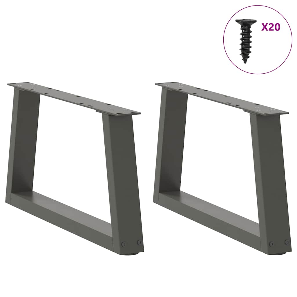 Pieds de table basse en forme de V, 2 pièces, anthracite, 50 x (30-31,3) cm, acier - XIOS