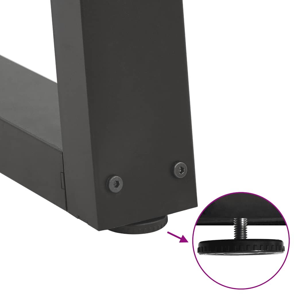 Pieds de table basse en forme de V, 2 pièces, anthracite, 50 x (30-31,3) cm, acier - XIOS