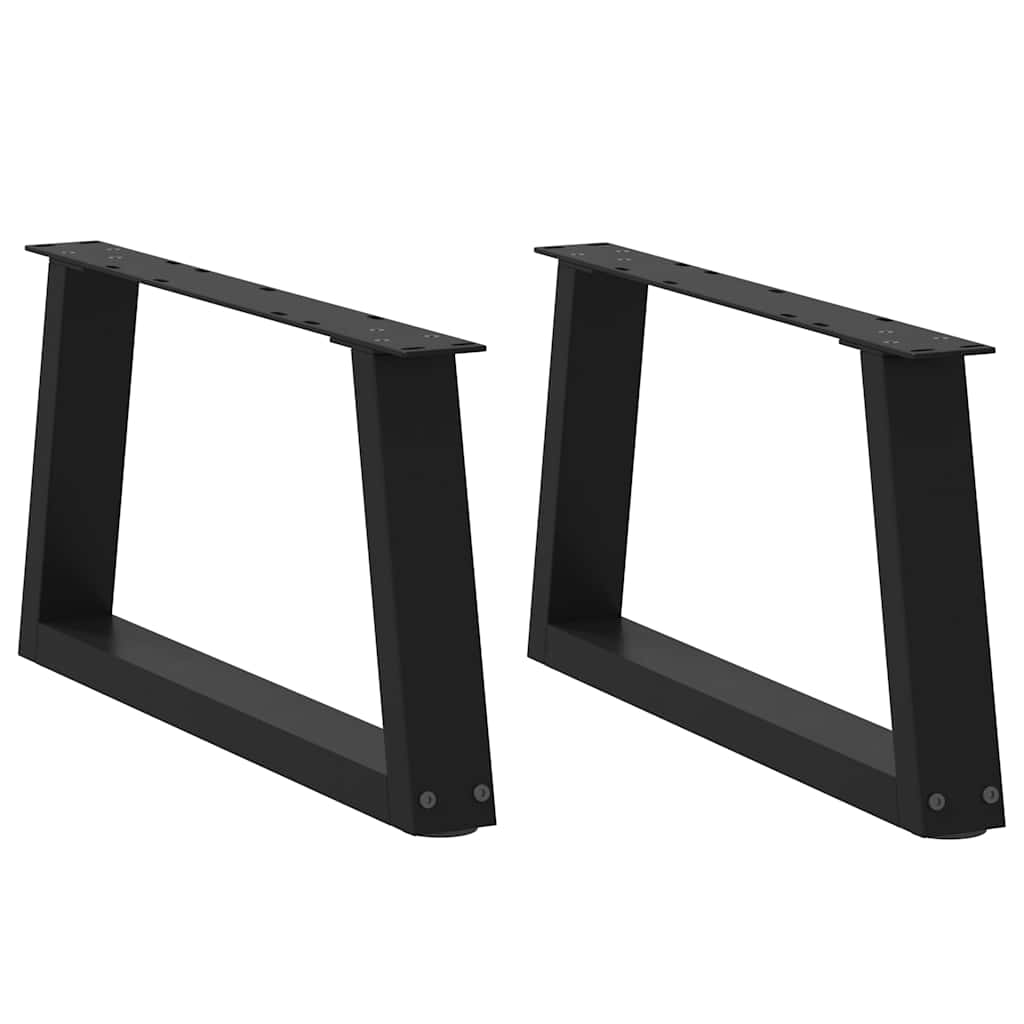 Pieds de table basse en forme de V, 2 pièces, noir, 60 x (30-31,3) cm, acier - XIOS