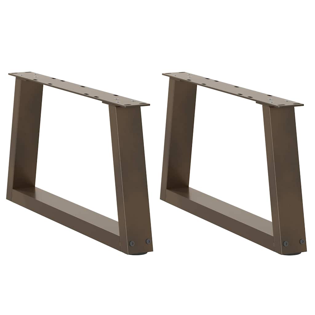 Pieds de table basse en forme de V, 2 pièces, acier naturel, 60 x (30-31,3) cm - XIOS