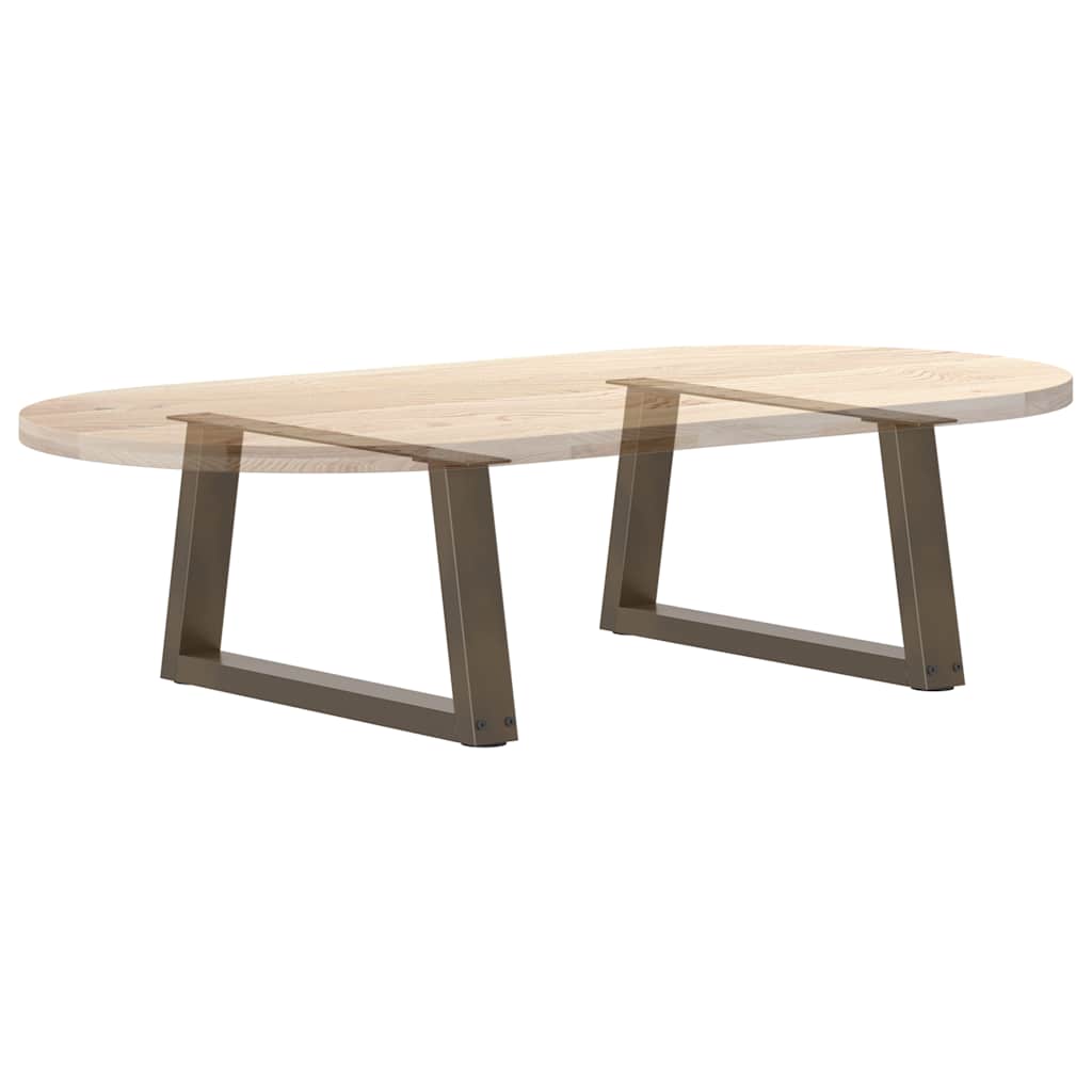 Pieds de table basse en forme de V, 2 pièces, acier naturel, 60 x (30-31,3) cm - XIOS