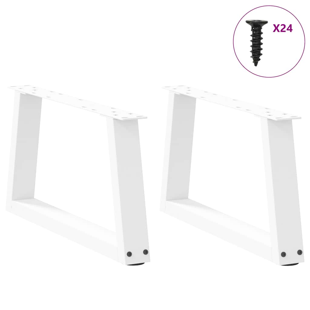 Pieds de table basse en forme de V, 2 pièces, blanc, 70 x (30-31,3) cm, acier - XIOS