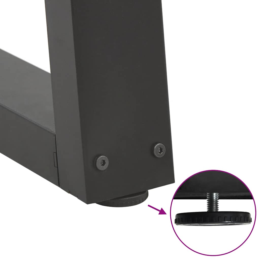 Pieds de table basse en forme de V, 2 pièces, anthracite, 70 x (30-31,3) cm, acier - XIOS