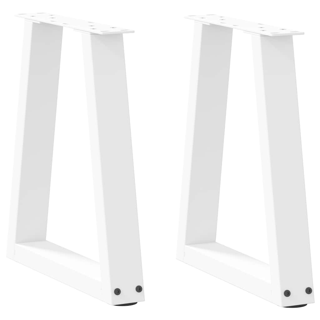 Pieds de table basse en forme de V, 2 pièces, blanc, 28 x (42-43,3) cm, acier - XIOS