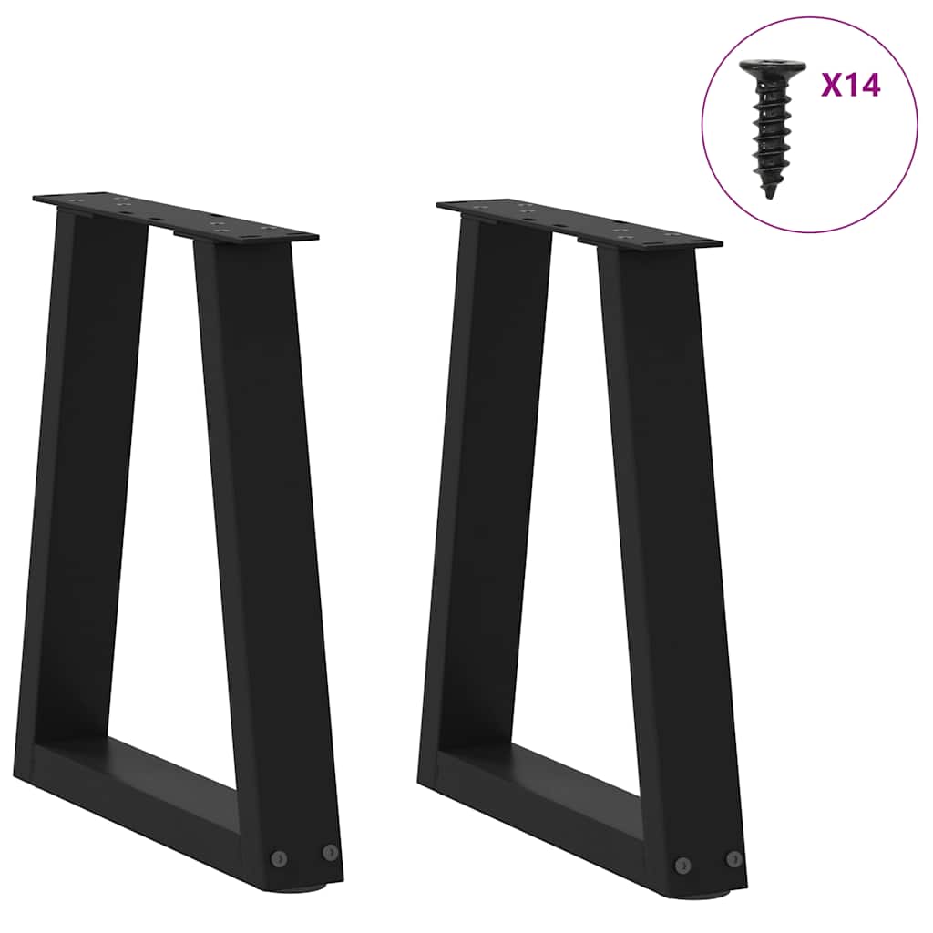 Pieds de table basse en V 2 pièces Noir 38 x (42-43,3) cm Acier - XIOS