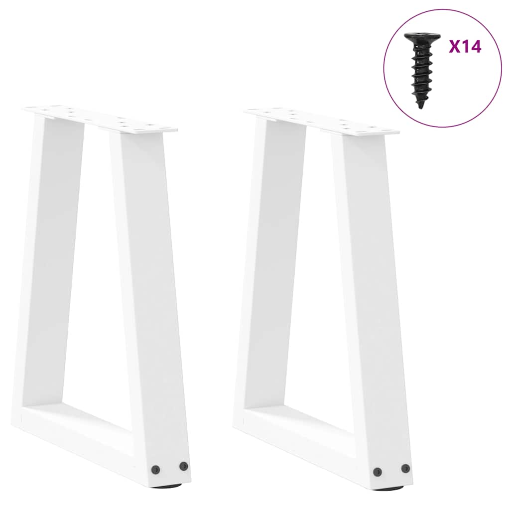 Pieds de table basse en forme de V, 2 pièces, blanc, 38 x (42-43,3) cm, acier - XIOS