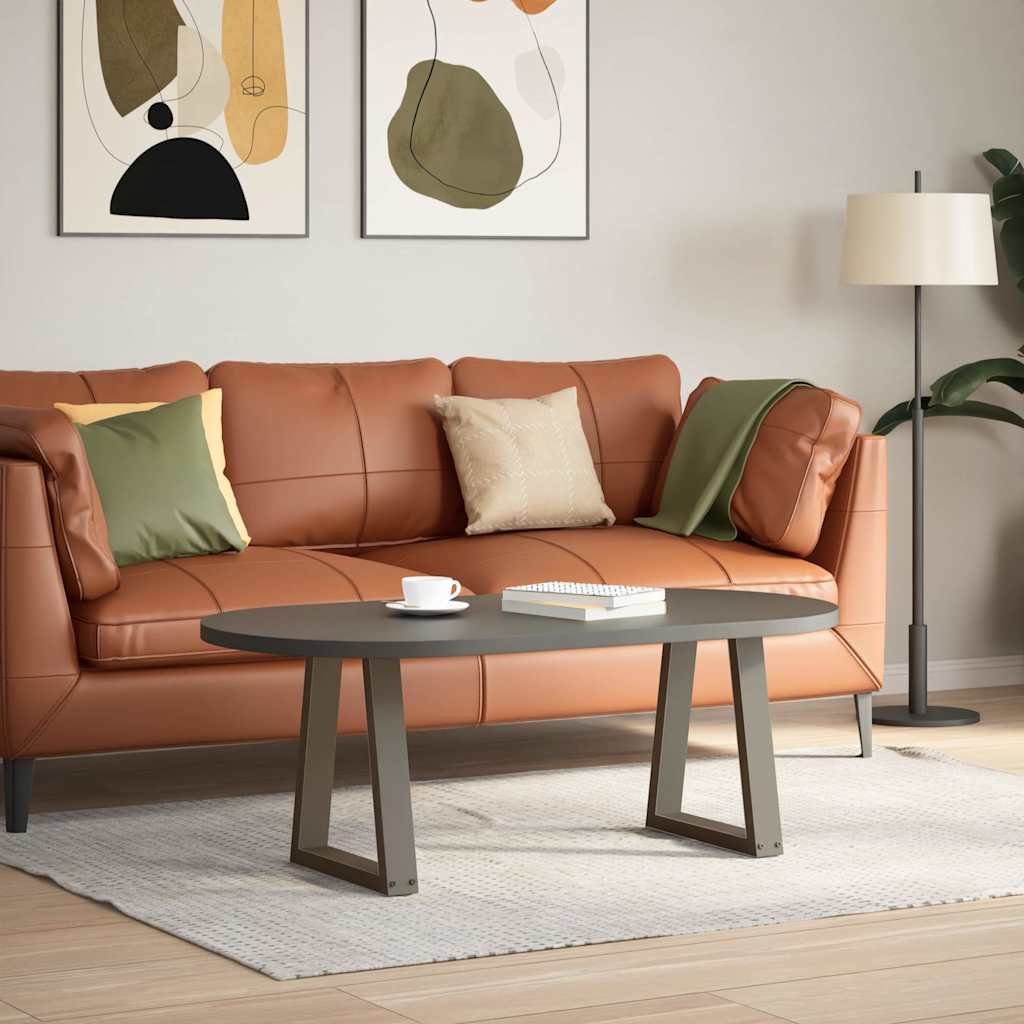 Pieds de table basse en forme de V, 2 pièces, acier naturel, 38 x (42-43,3) cm - XIOS