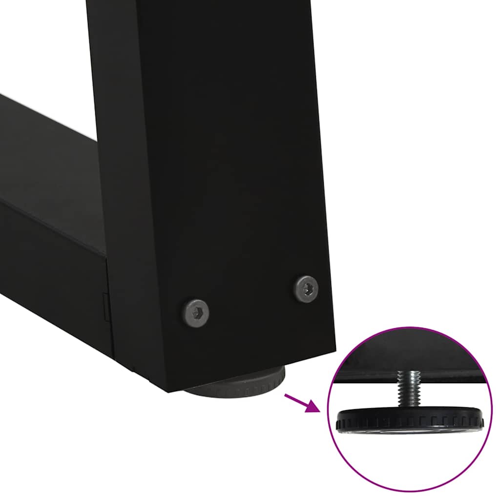 Pieds de table basse en forme de V, 2 pièces, noir, 50 x (42-43,3) cm, acier - XIOS